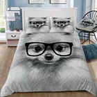 Набор постельного белья с 3D-принтом хипгеста, померанский, пододеяльник, Королевский, двуспальный Размер