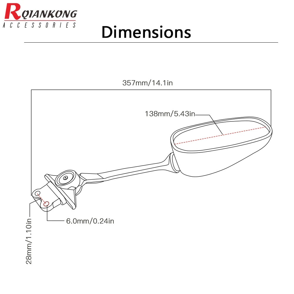 

Universal Motorcycle Rearview Mirror Side Mirrors For BMW R1250GS F800ST R1200ST/GS Aprilia Tuono V4R Bmw F800R R1150RS R1200R
