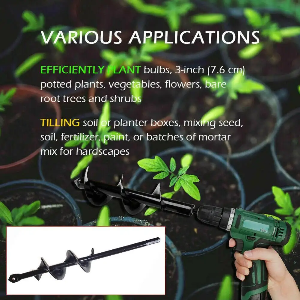 

Hand Drill Electric Rechargeable Electric Ground Bit Plant Hole Tools Vegetable Planter Short-stem Growing Digging Garden A I3C5