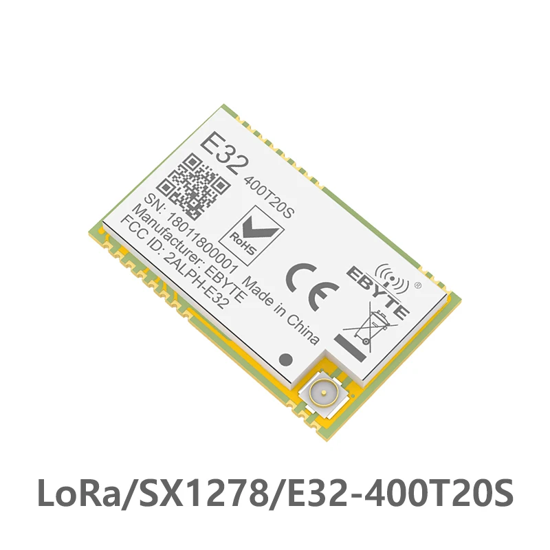 

Модуль E32-400T20S SX1276 SX1278 LoRa UART RF, 433 МГц, 20 дБм, 3 км, беспроводной приемопередатчик, приемник-передатчик, антенна IPEX SMD