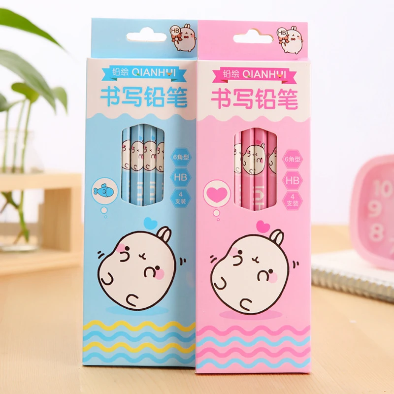 4 шт./лот креативные карандаши для раскрашивания синий/розовый Картофель Кролик