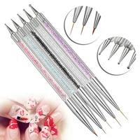5pcsset nail art brushes kit pull line stroke line point drill pen set nail art painted pen manicure beauty tool