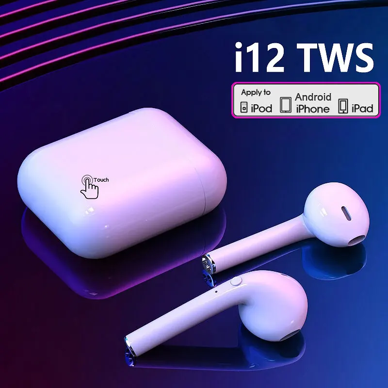 

I12 TWS Phone In Ear Earbuds Bluetooth Hi-Fi Earphones Wireless Sports Headphones Headset with Charging Box for All Smartphone
