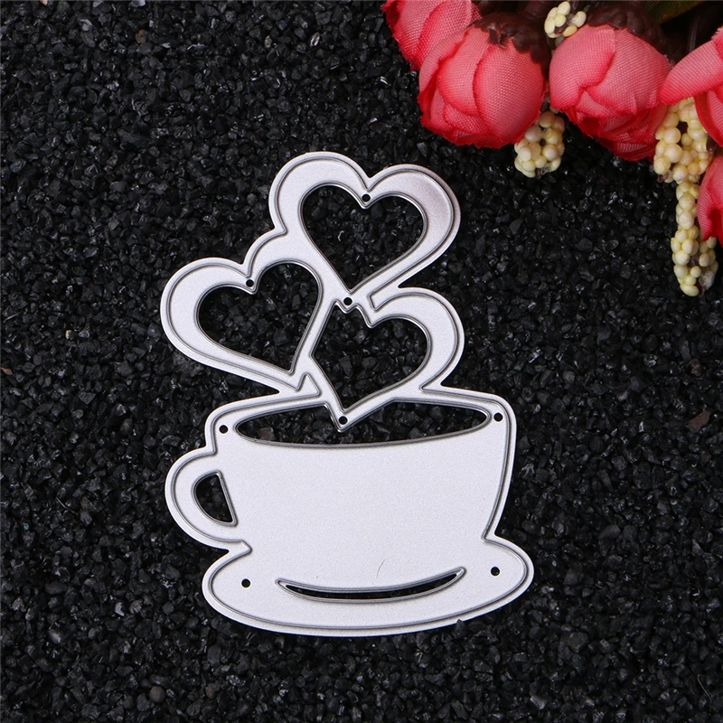 

Heart Coffee Cutting Dies Stencils Scrapbook Album Paper Card Embossing Craft E56C