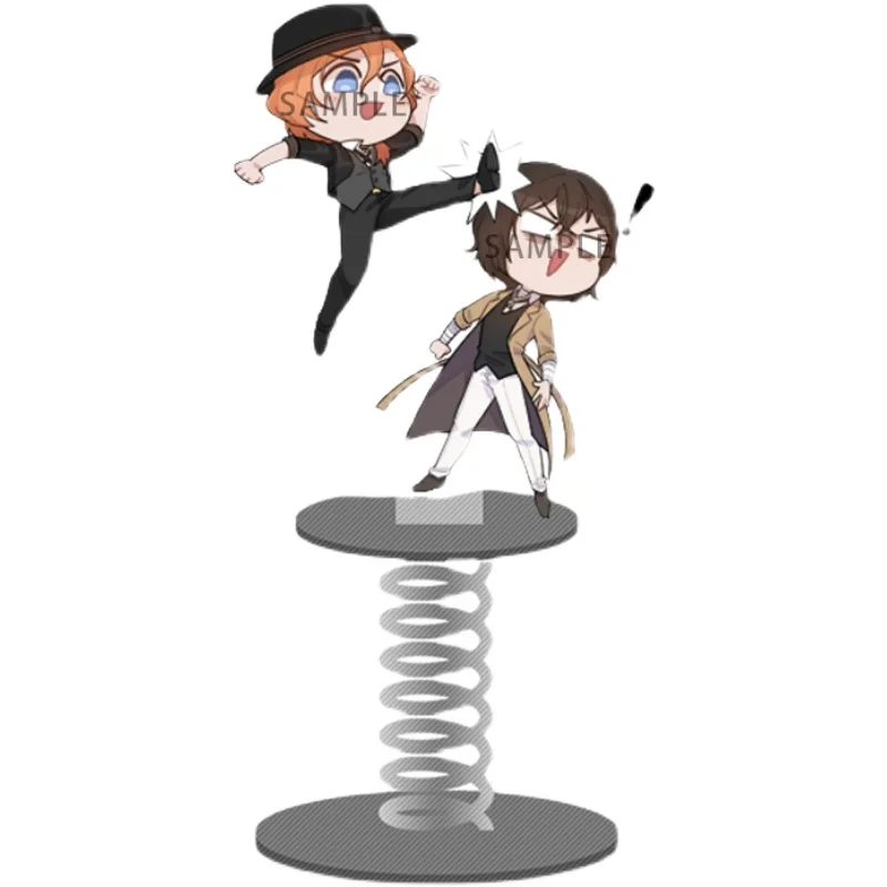 

Anime Bungou Stray Dogs Nakahara Chuuya Funny Acrylic Spring Shake Fighter Stand Figure Model Toy Cute Desktop Decor Collection
