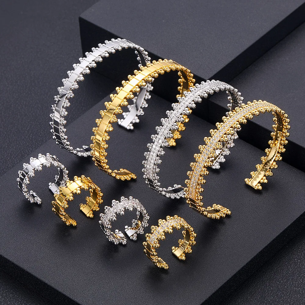 Роскошный комплект janekelly из 2 предметов с браслетом и кольцом Дубая Модные