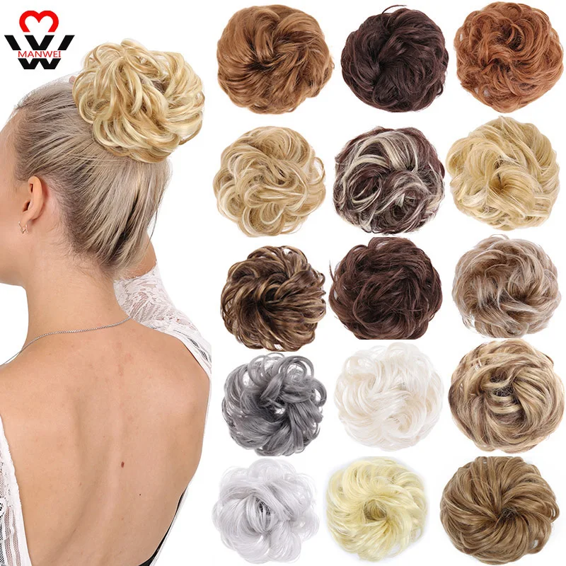 MANWEI синтетические шиньоны для наращивания волос с лентой конского