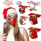 50 шт. Рождество уход за кожей лица Маска одноразовая Санта 3ply Earloops взрослых уход за кожей лица mascarillas с утолщённой меховой опушкой, tapabocas Mascherine Маска Тканевая