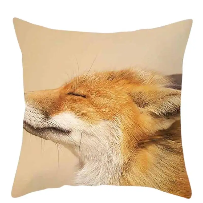 

Hot Cute Fox Car Seat Cover Living Couch Bedroom Office Car Seat Home Decorative Sofa Cushion Covers Pillowcase Fast Shipping