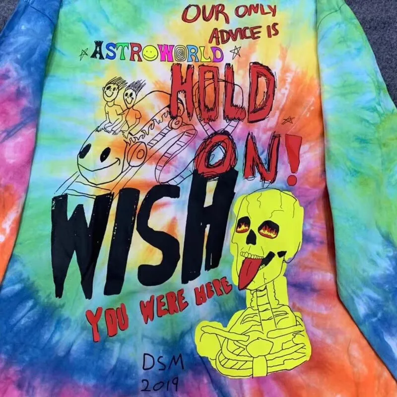 

TRAVIS SCOTT 19FW x DOVER Star Tie Die Tee 1:1 high quality fashion casual T shirt Men Women Travis Scott ASTROWORLD T-shirts