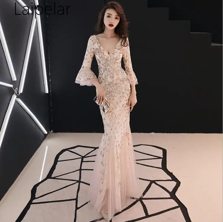 

Vintage Woman Cotton Slim Sequin Long Dress Half Sleeve Deep V Sexy Backless XS-3XL Fashion Evening Party Dresses Vestidos