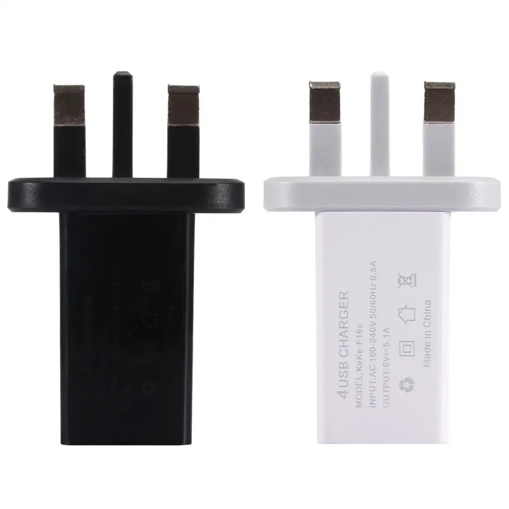 USB зарядное устройство UK настенное адаптер 4 порта 5.1A быстрая зарядная станция