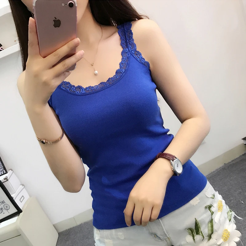 Женский кружевной топик черный белый зеленый розовый Повседневный без рукавов