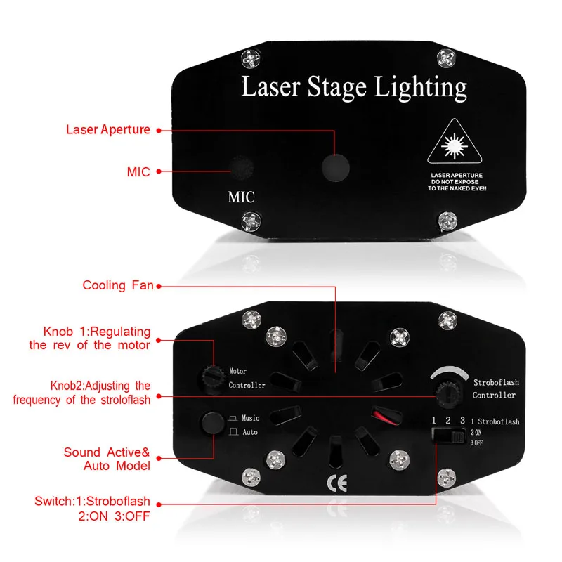 Mini LED Laser Projector Christmas Decorations Disco Light Dj Voice-Activated DJ Xmas Party Club | Лампы и освещение