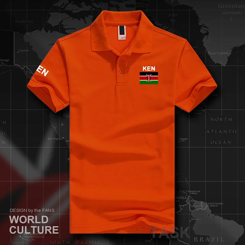 

Republic Of Kenya Kenyan Polo Shirts Men Short Sleeve White Brands Printed For Country Cotton Nation Team Flag Printing KEN
