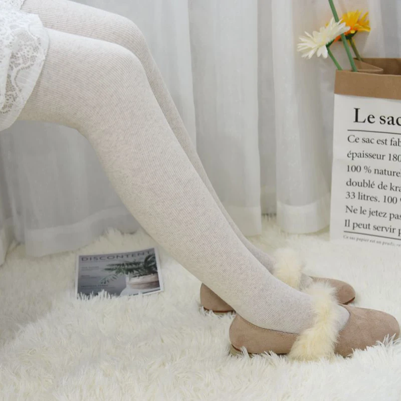 Зимние кашемировые колготки женские цветные плотные теплые хлопковые с высокой