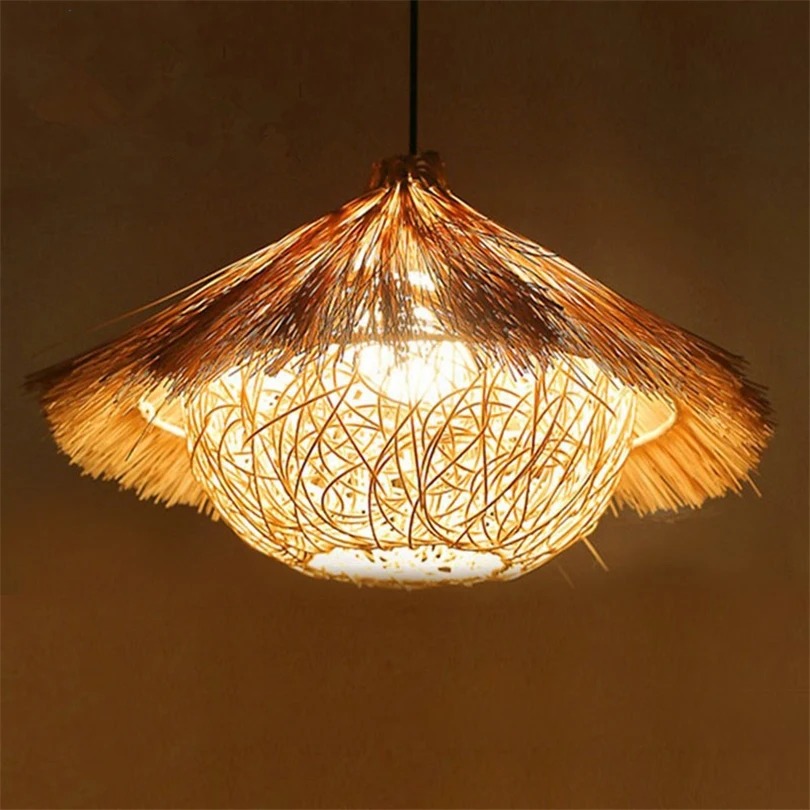 Творческий пасторальный промышленный ротанг в форме соломенной шляпы