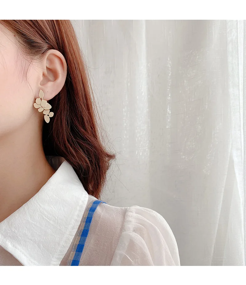

S925 Silver Needle Irregular Earrings Female Wild Temperament Earrings Cold Wind Ear Jewelry Creative Simple New Products