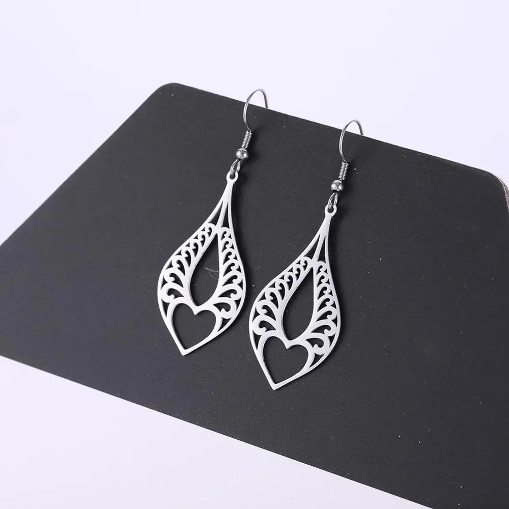Серьги-подвески из нержавеющей стали в форме сердца | Украшения и аксессуары