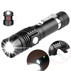 Светодиодный фонарик, мощный яркий фонарик с USB, светодиодный фонарик T6L2V6, перезаряжаемый велосипедный фсветильник рь с фокусировкой, 18650