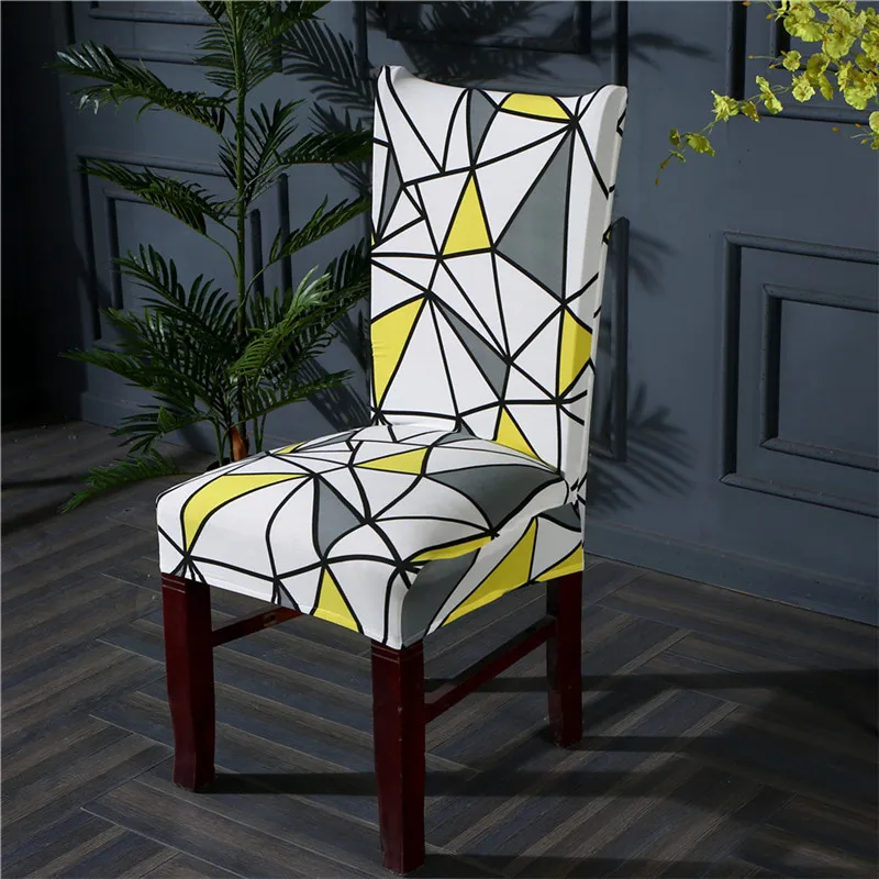 

Stretch Printed Dining Seat Slipcover Fabric Chair Cover for Dining Room for Wedding Hotel Banquet Universal Size
