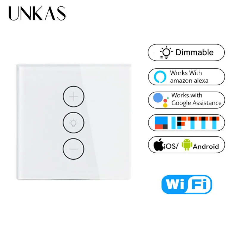 UNKAS Tuya Life Wifi умный настенный сенсорный светильник диммер 1 банда стандарт