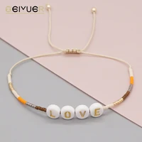 love letter bracelets for women tiny bracelet miyuki glass beads dainty pulseras adjustable string fashion jewelry 2022 new