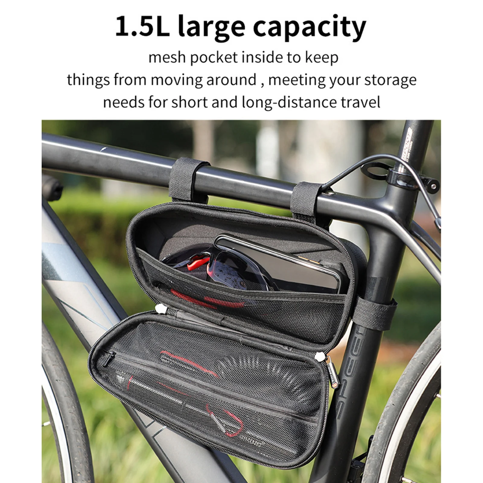 

Bicycle Bag Hard Case Waterproof Front Frame Bag MTB Pannier Waterproof Reflective Electric Scooter Storage Bag