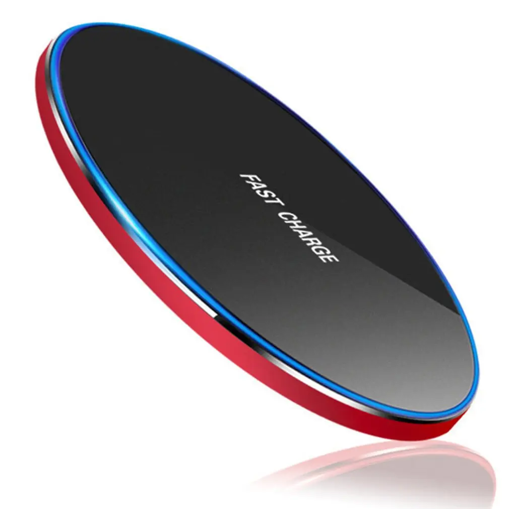 10 Вт Беспроводное зарядное устройство настольное круглое из алюминиевого сплава