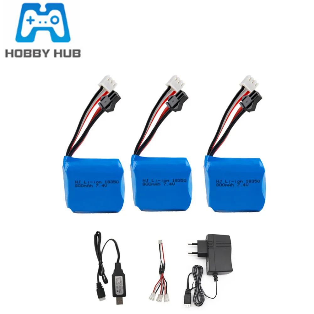 Обновление 7,4 v 800mAh 18350 батарея для H100 H102 JJRC S1 S2 S3 S4 S5 Высокоскоростной RC лодки запасные части 7,4 v литий-ионный аккумулятор зарядное устройство
