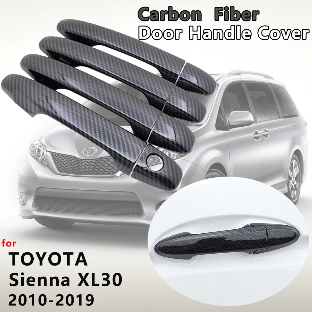 Черная крышка ручки двери из углеродного волокна для Toyota Sienna XL30 2010 2011 2012 2013 2014 2015