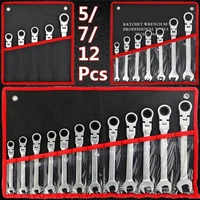 wrench set ratchets 5712 pcs adjustable wrench universal key 8 19mm a set of ratchet spanner multitool repair hand tools