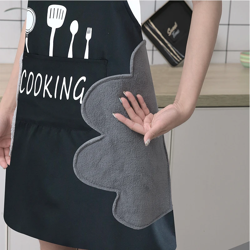 Ручной протирающий Фартук водонепроницаемый маслостойкий модный нож вилка