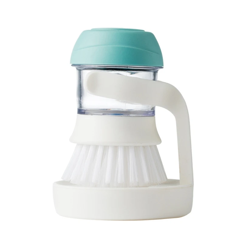 

Q0KF 1 Set Soap Dispenser Scrubber Cleaning Brush Press Type Pot Pan Dish Kitchen Automatic Liquid Washing Tools with Sponge