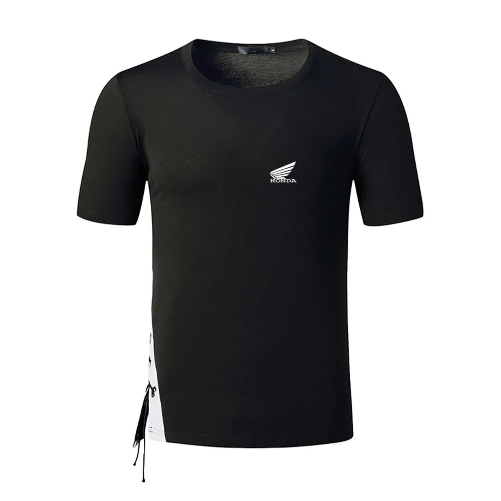 

2021 new HONDA car logo men's summer strap short-sleeved T-shirt printing fashion casual trend sweat-absorbent T-shirt