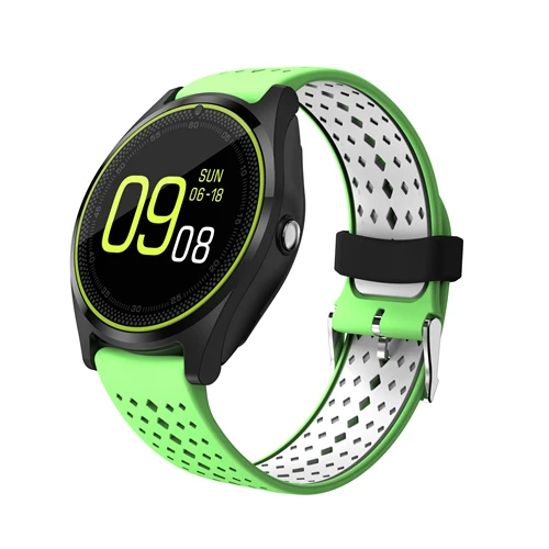Smartwatch Green V9 Смарт-часы с камерой Bluetooth Smartwatch SIM карты шагомер наручные часы для телефона Android беспроводные устройства - Цвет: Smartwatch Green