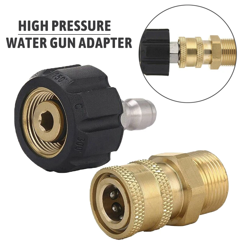 Pressure Washer Pump Adapter M22 To 1/4Inch Brass Male Femal