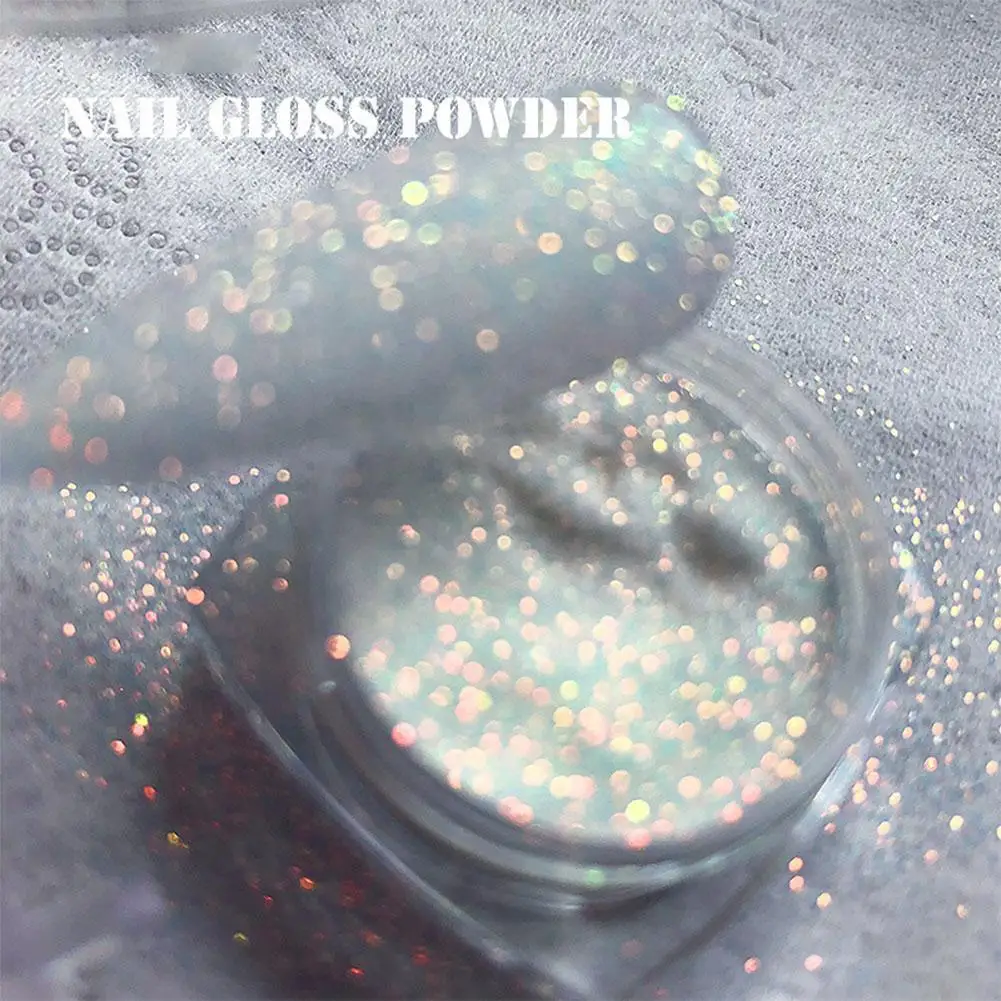 1Box Reflective Nail Glitter Powder Shiny Dust Glow Sparkling For Bar In Decorations Pigment Fluorescent Nail Disco Dark Ar L6X9