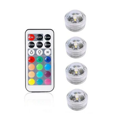 1remote 4Light Водонепроницаемый светодиодный светильник для подводного плавания, светильник для бассейна с пультом дистанционного управления, светильник 3 см, Алмазная форма, ваза для дайвинга, украшение для помещений - Испускаемый цвет: 1remote 4Light