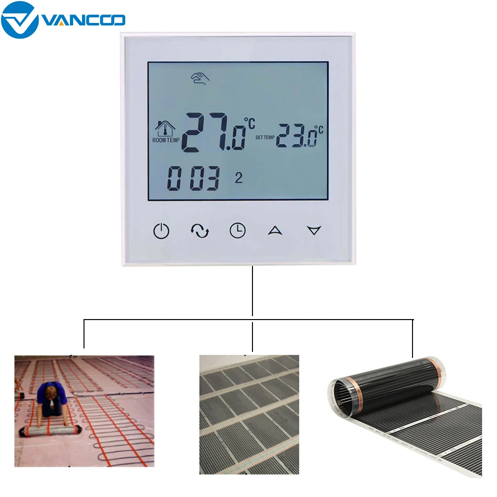 Vancoo сенсорный ЖК дисплей комнатный термостат для электрического подогрева пола