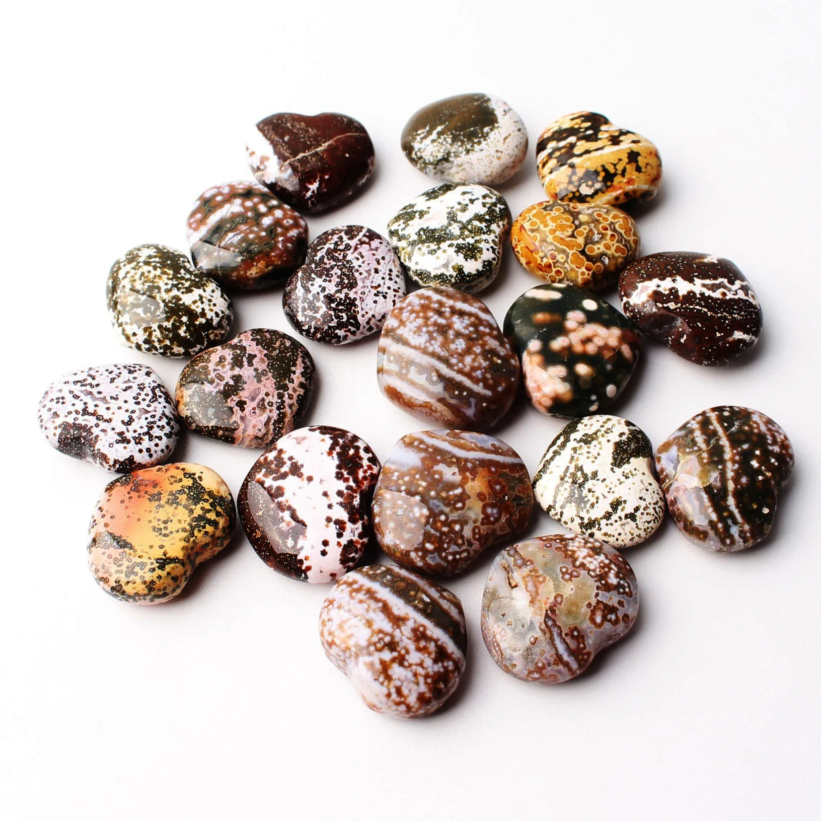 20-30 мм океанская яшма любовь в форме сердца кристалл кулон ювелирные изделия