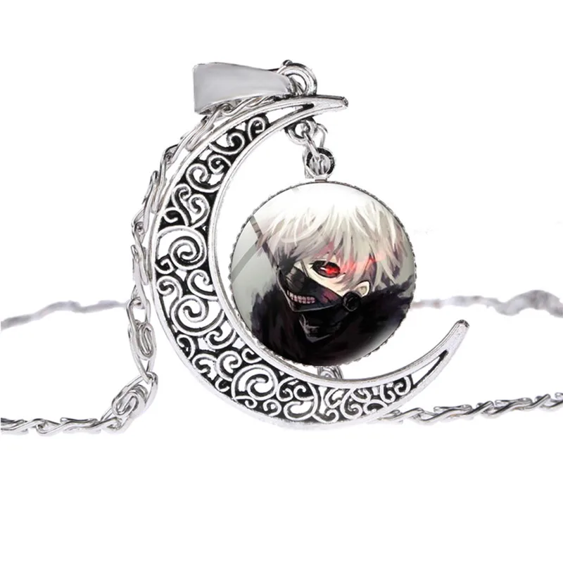 Гот Аниме Tokyo Ghoul стеклянный купол ожерелье кулон просвечивающие лунные Длинная