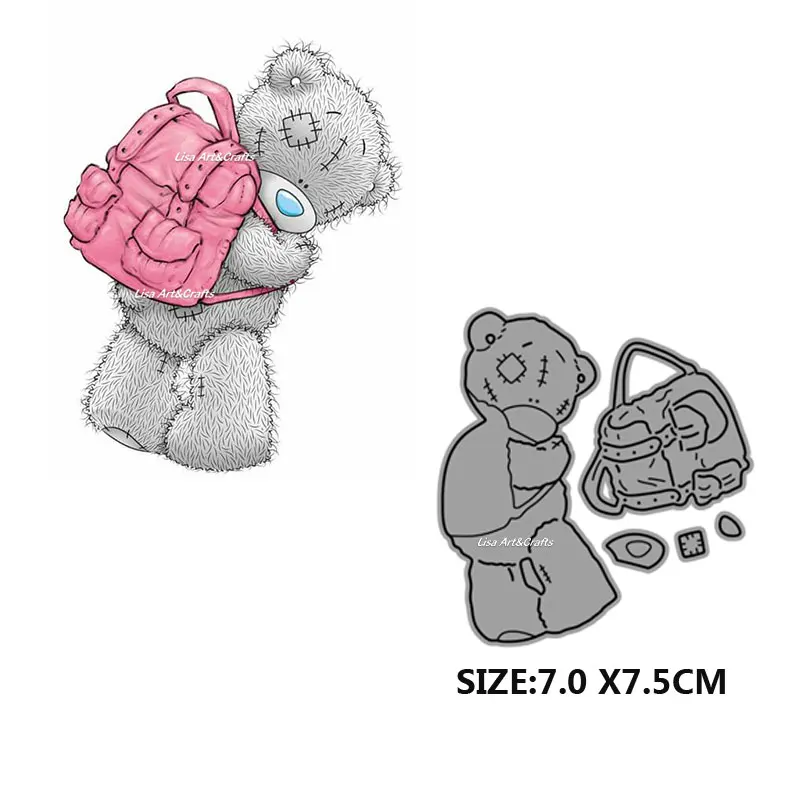 

Craft Die Cuts Stencils Cute Bag Bear Metal Cutting Dies New Arrival DIY Dies Scrapbooking For Card Making Paper Cards Decro