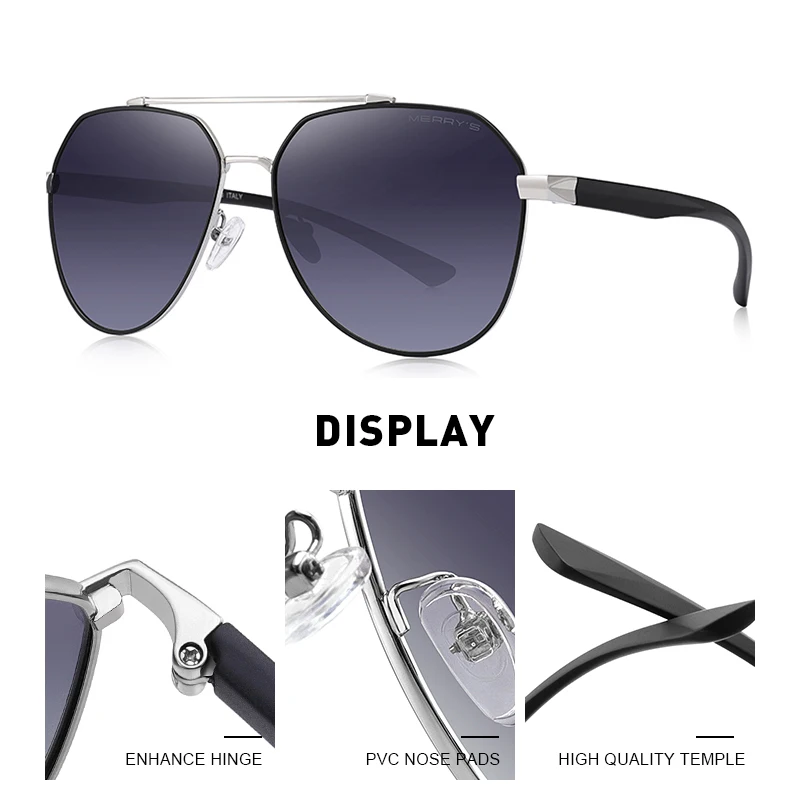 MERRYS DESIGN Men Classic Sunglasses HD Polarized Pilot Sun glasses For Driving Fishing TR90 Legs UV400 Protection S8258 | Аксессуары