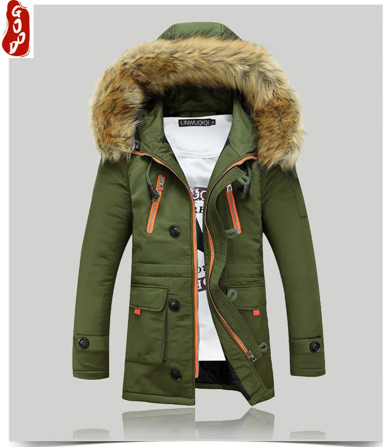 

High Quality Warm Outwear Winter Jacket Men Cotton With Hooded Parkas Hombre Invierno Windproof Slim Male Parkas CJ256