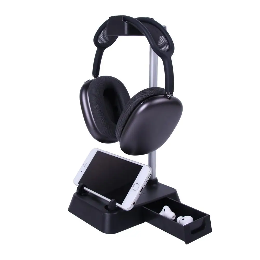 

Multi-function Headphone Desktop Stand Mobile Phone Holder Earphones Bracket Wall Hook Desktop Mount Universal Earphones Stand