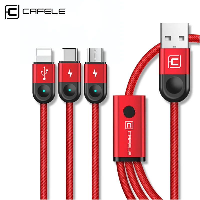CAFELE USB кабель для iphone x xs max xr 8 7 6 s plus usb micro type c кабели Быстрая зарядка синхронизации