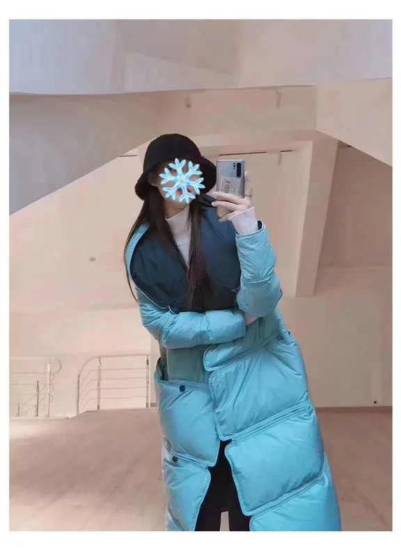 Winter Clothes Women 2021 Contrast Color Hooded Thicken Warm Cotton Jacket Long Bubble Coat Ladies Coats and Jackets