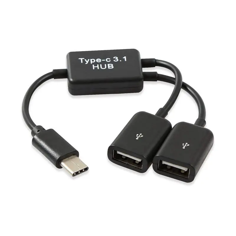 Тип C OTG USB 3 1 штекер на Двойной 2 0 гнездо Зарядка порта концентратор кабель Y