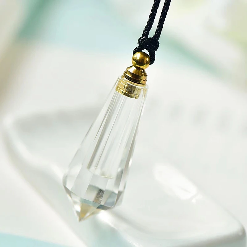 Белая подвеска с натуральным кристаллом маятниковая веревка цепочка ожерелье